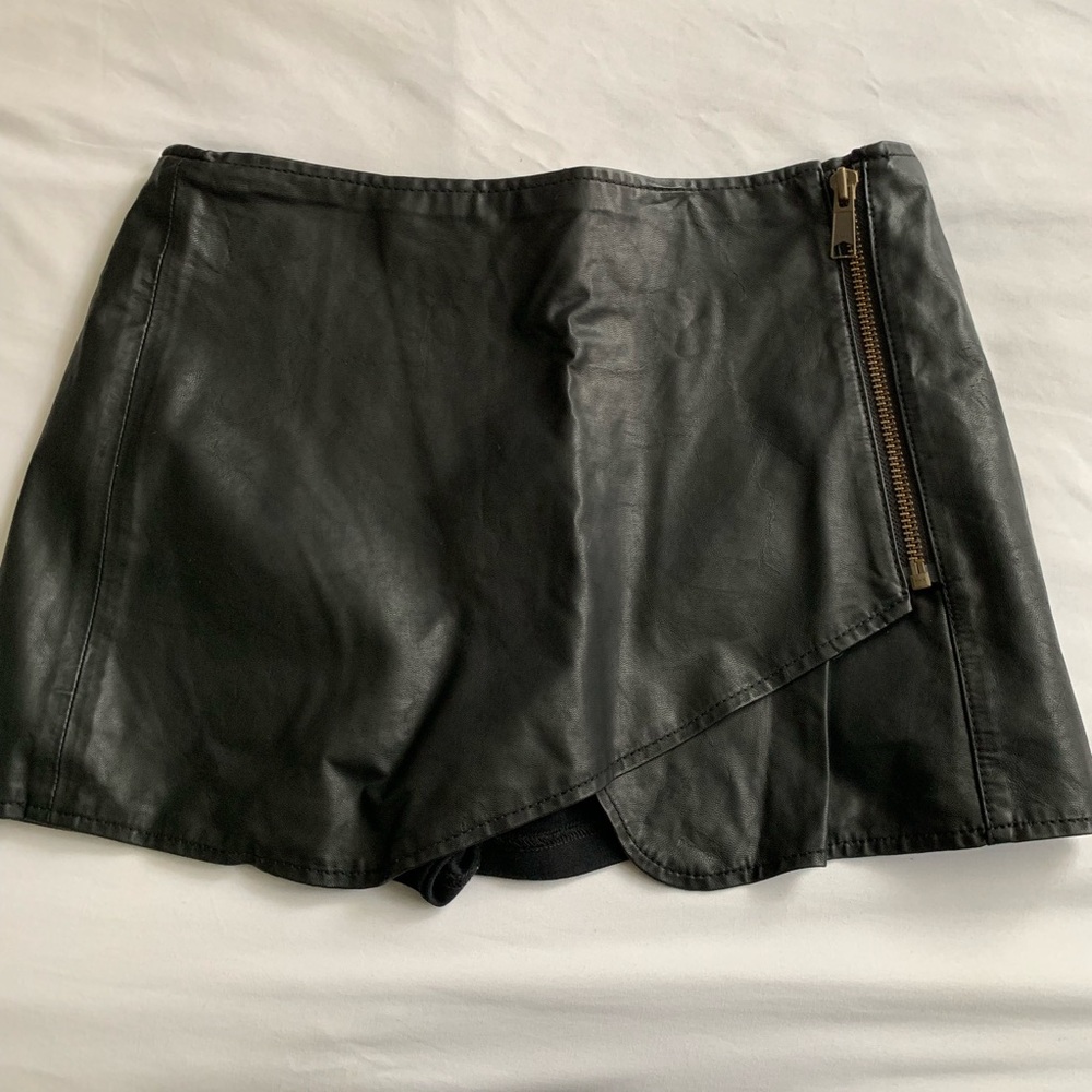 Free People leather skort